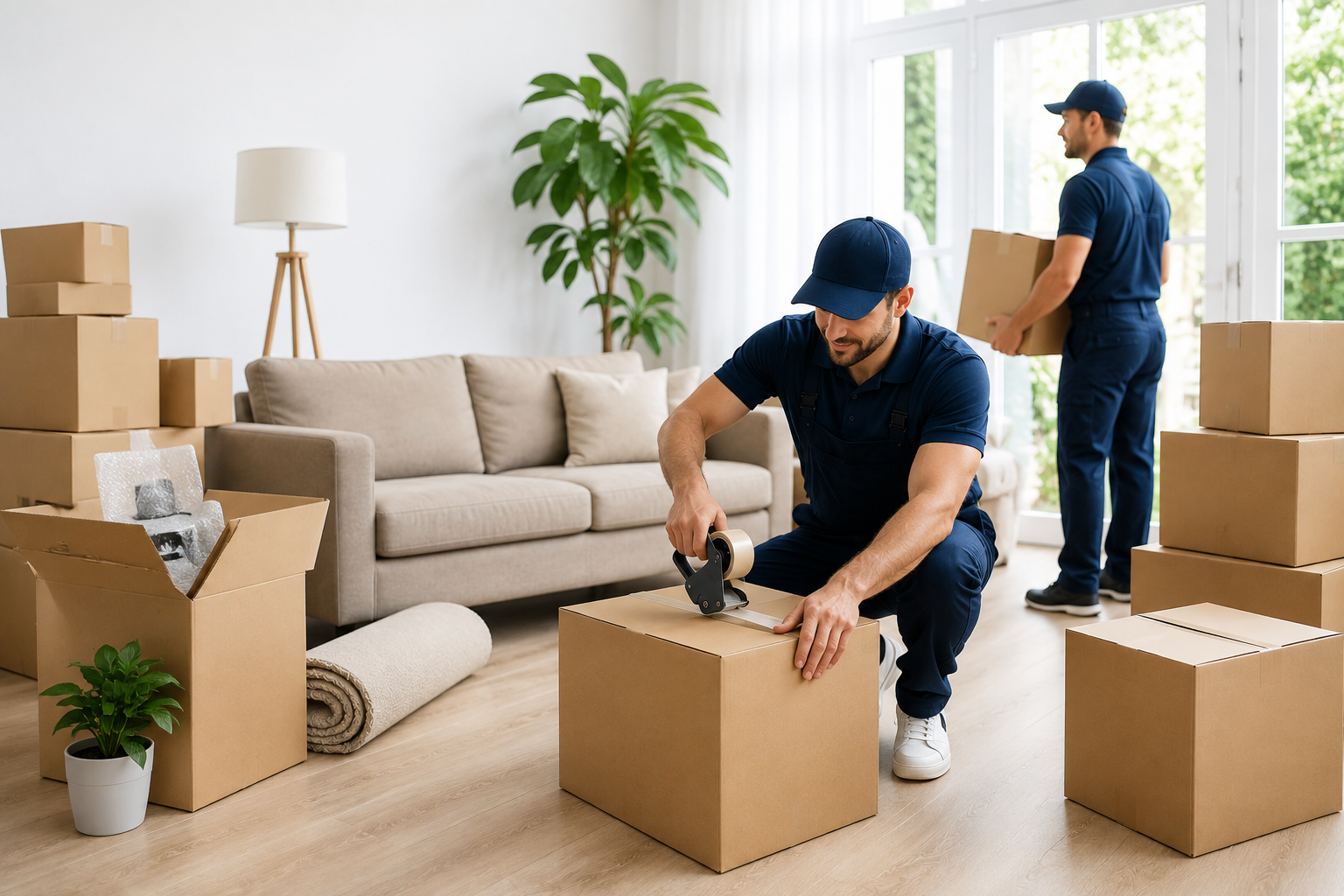 Family moving boxes
