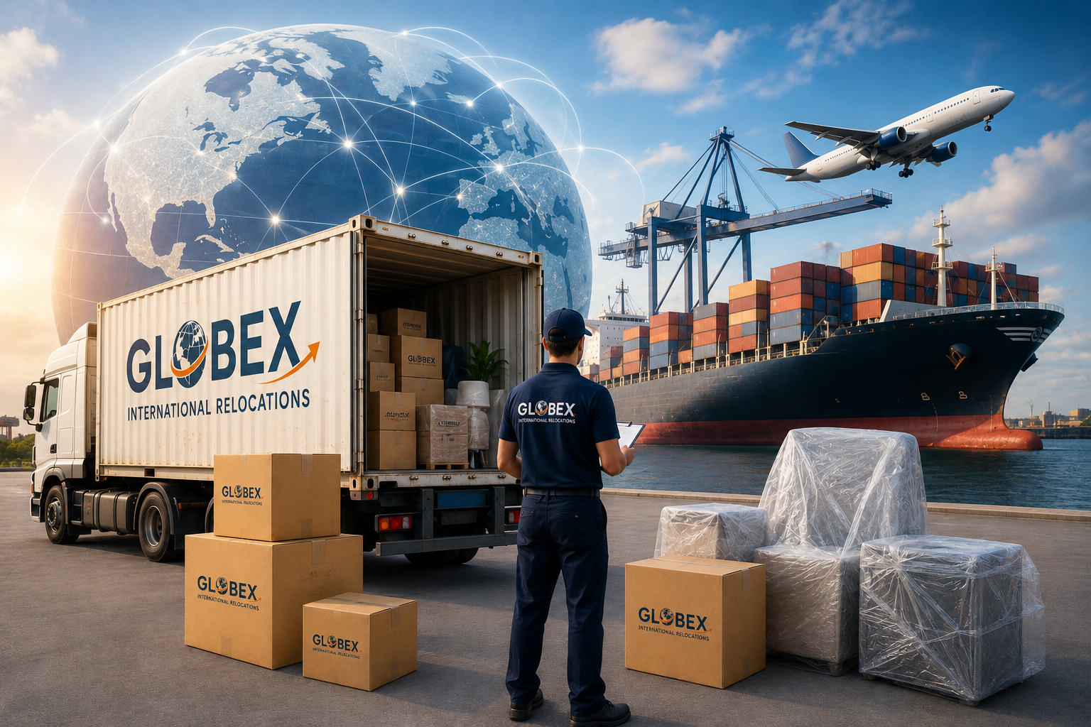 Shipping port containers
